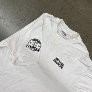 Hammer Strength Logo T-Shirt‎ Y2K Gym Fitness Boxy Fit Men's L